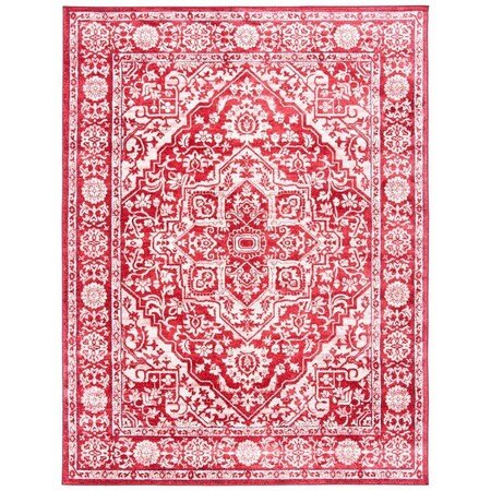 Safavieh 9 x 12 ft. Brentwood Power Loomed Rectangle Area Rug Red & Ivory BNT832Q-9